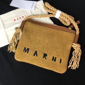 NWT MARNI Marcel woven logo shoulder bag